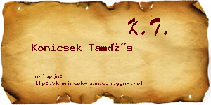 Konicsek Tamás névjegykártya