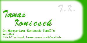 tamas konicsek business card